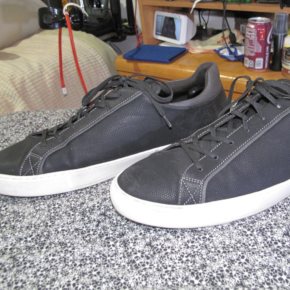 Aldo Sized 14 Men's Black Pebbled Leather Sneakers